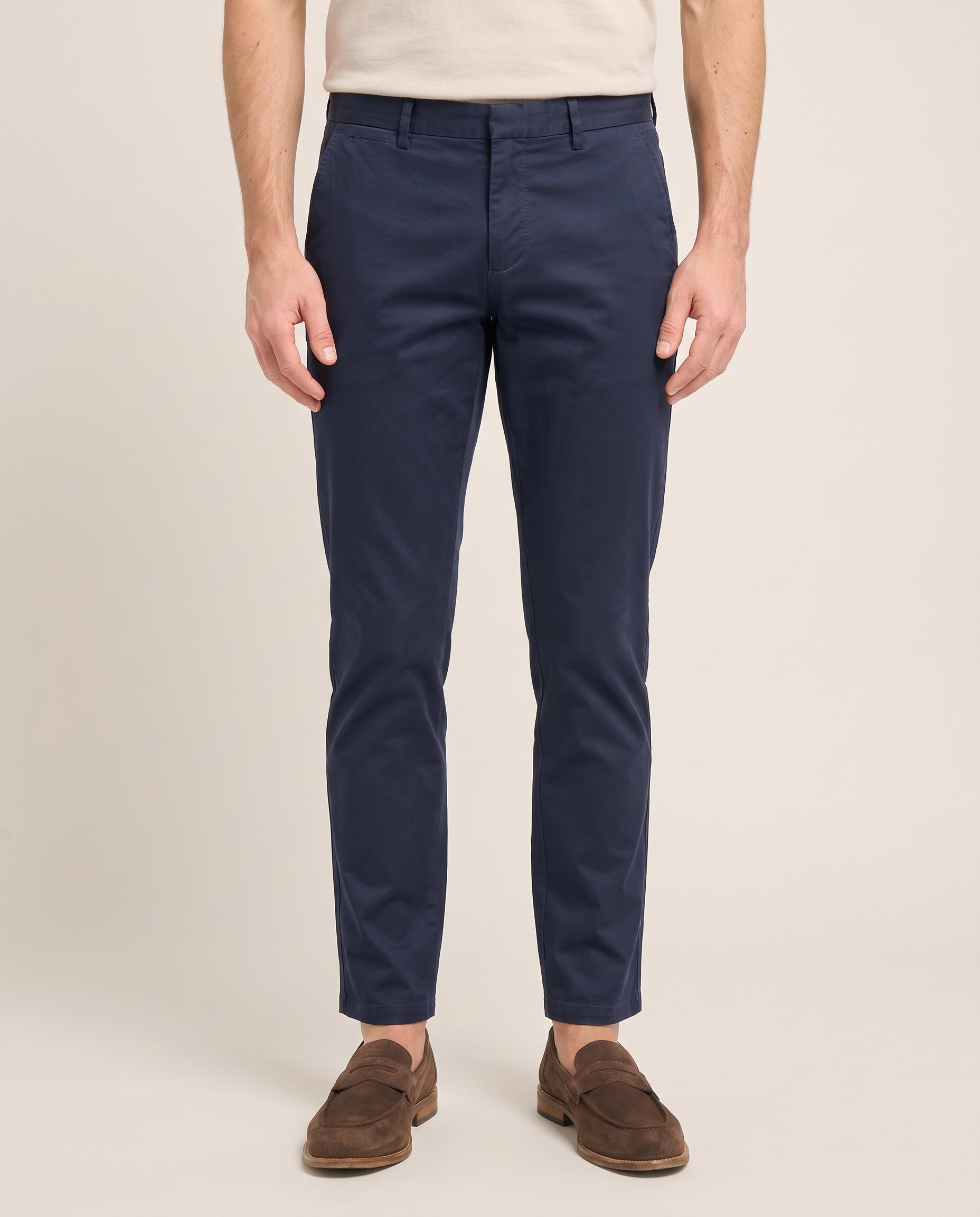 Chino broek heren Navy - Cavani Dakota – modelfoto