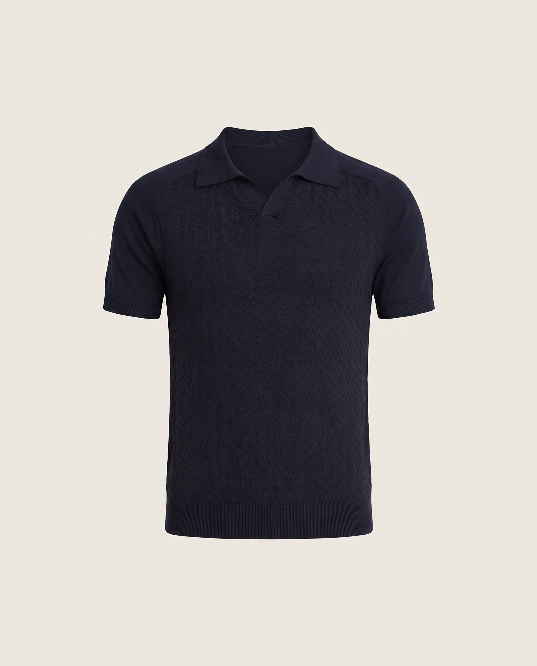 Cavani Turin Navy - Gebreide polo heren – productfoto zonder model