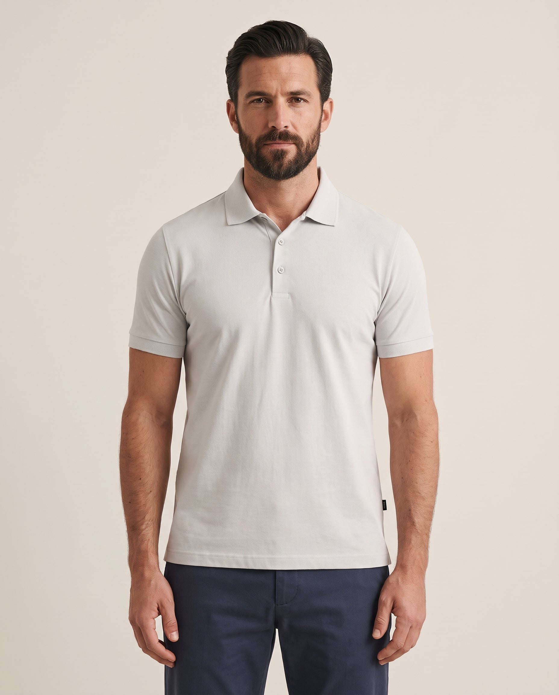 Cavani Sanchez Slate - Katoenen polo heren – modelfoto