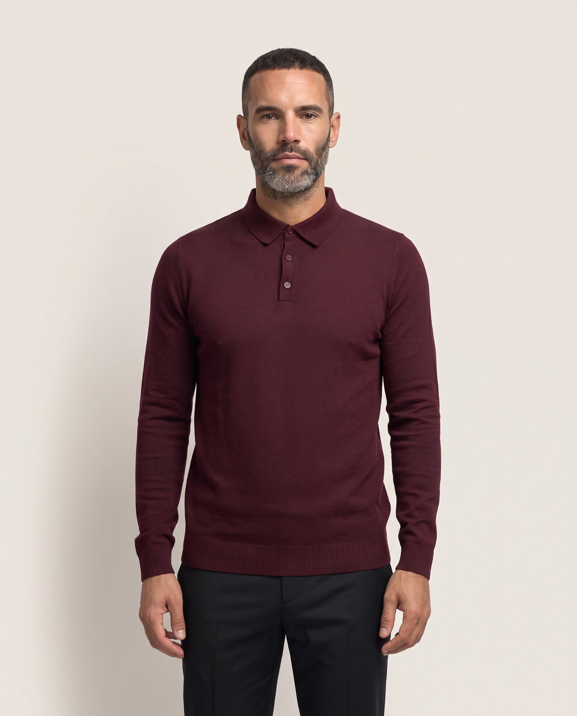Cavani Boom Wine - Polo heren – modelfoto