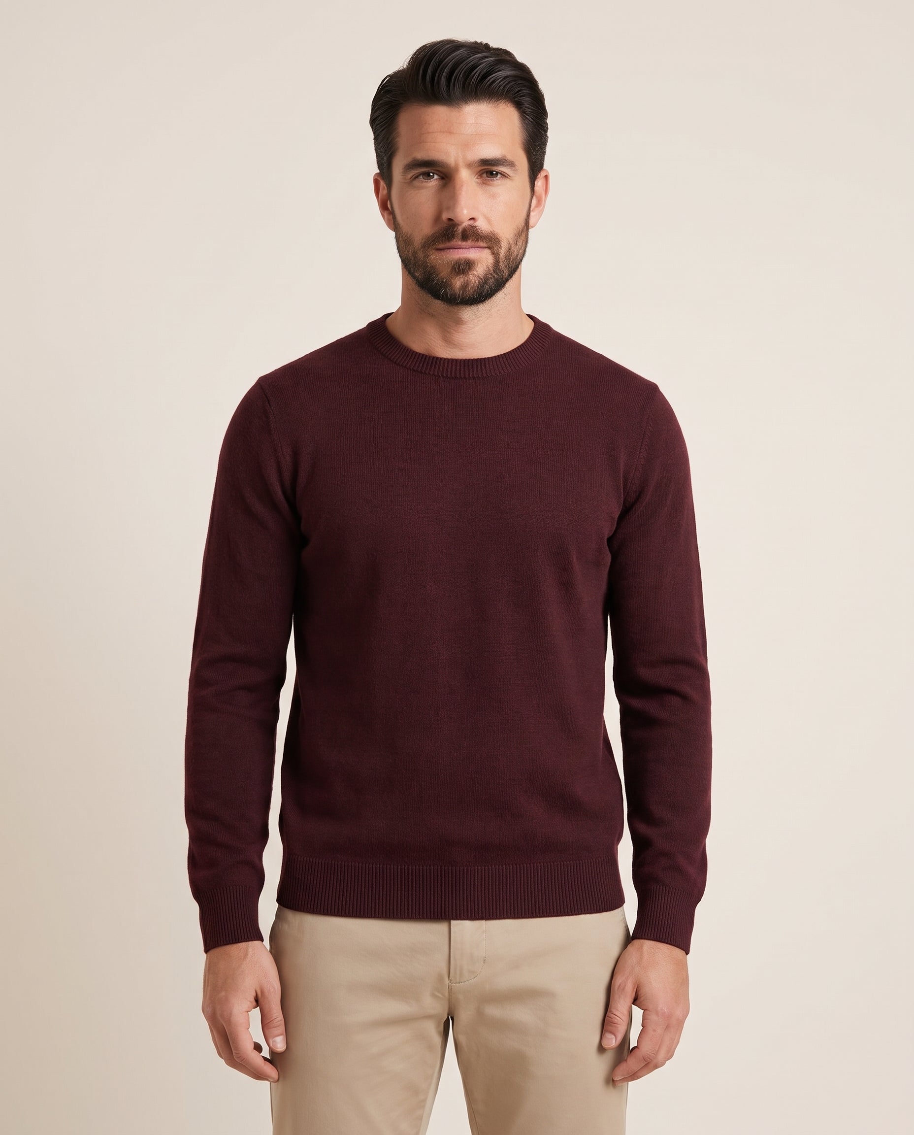 Cavani Connall Wine - Gebreide trui heren – modelfoto