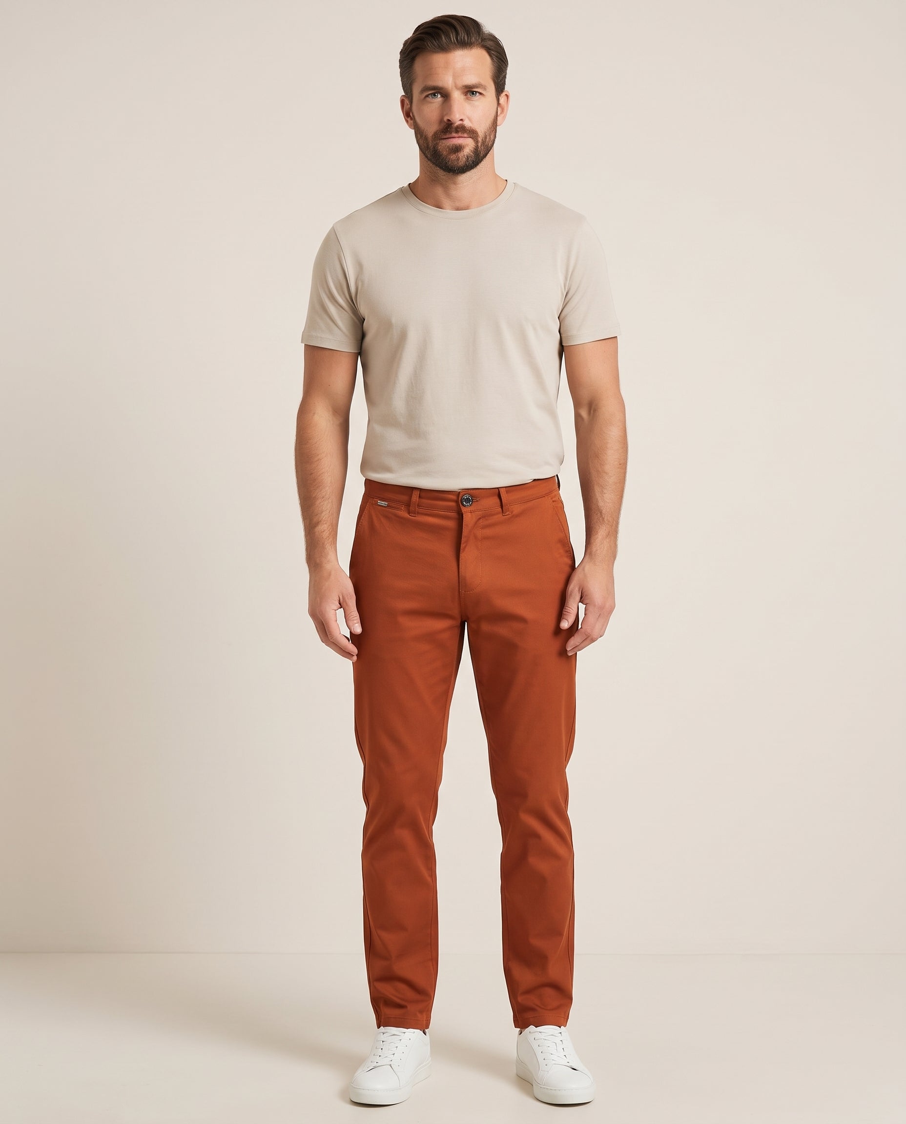 Cavani Dakota Rust - Chino heren Regular – modelfoto