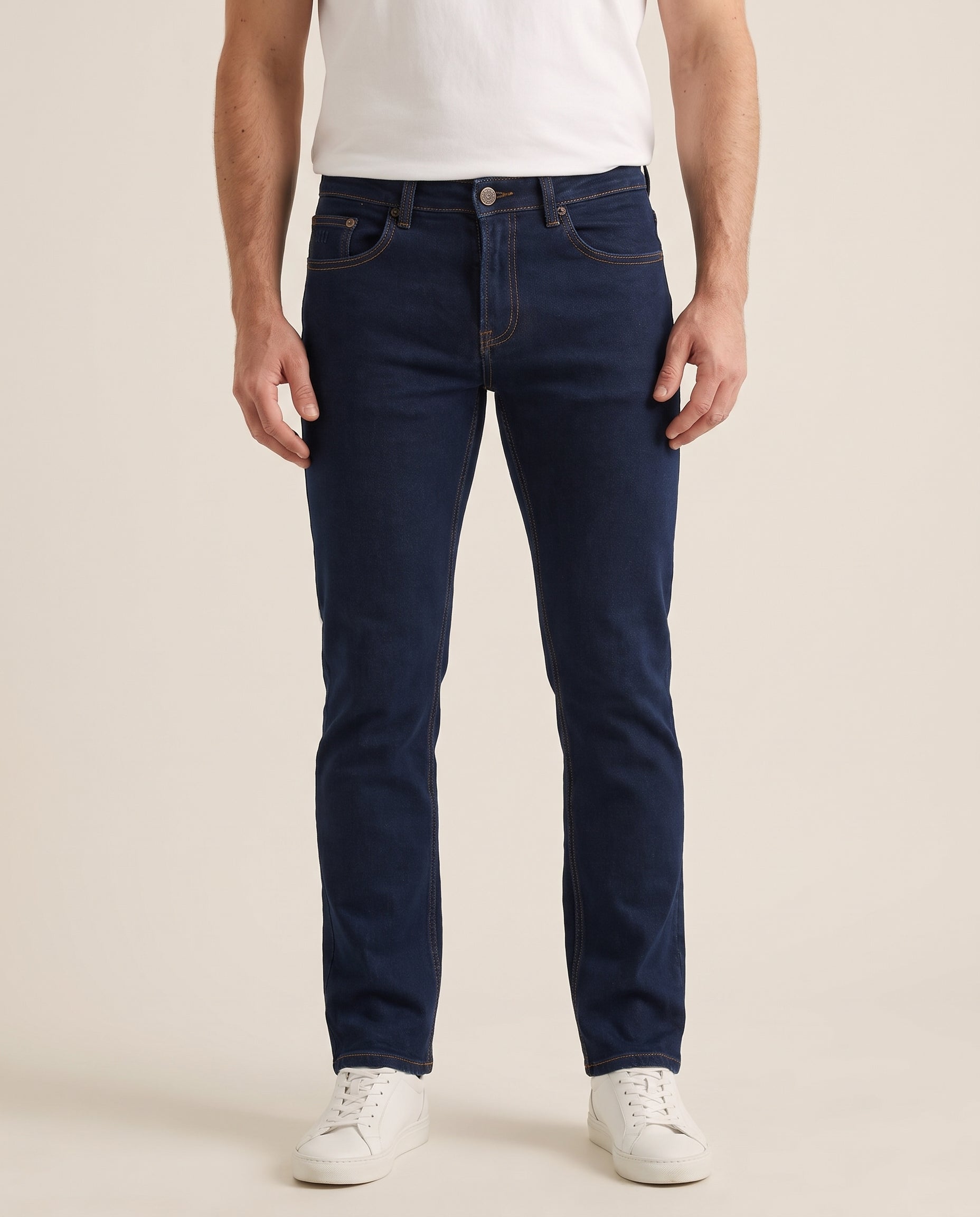 Cavani Milano Denim Blue - Stretch jeans heren – modelfoto