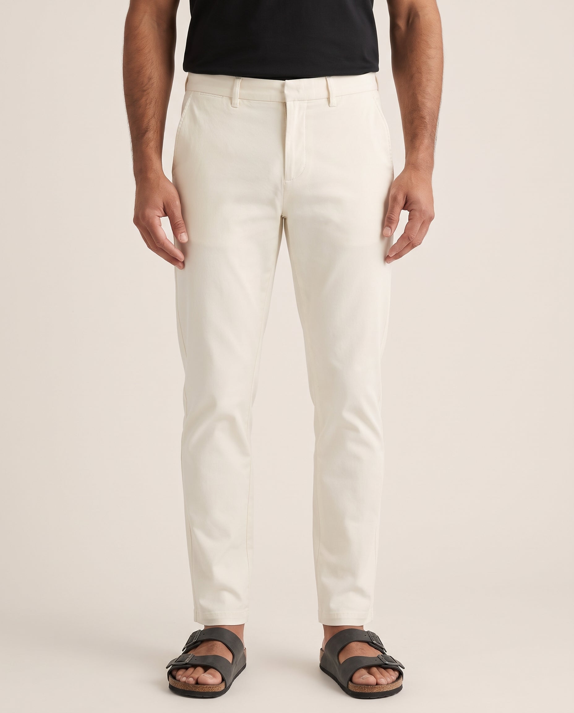 Chino broek heren Ecru - Cavani Dakota – modelfoto
