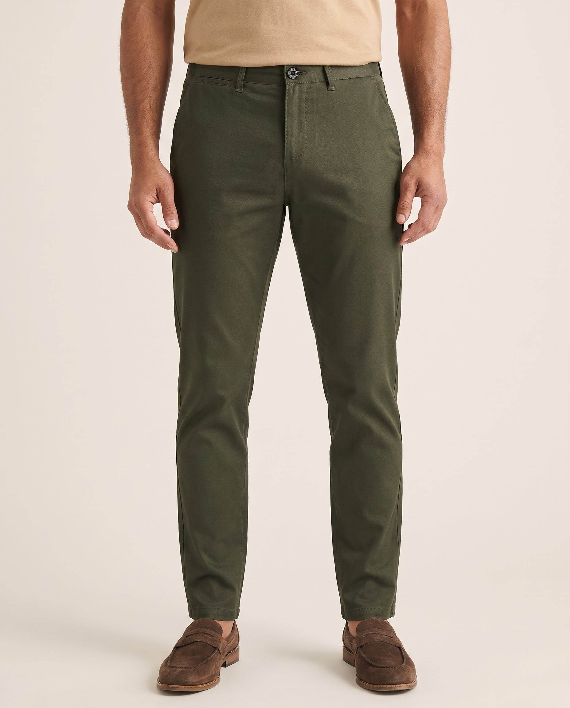 Chino broek heren Olive - Cavani Dakota – modelfoto