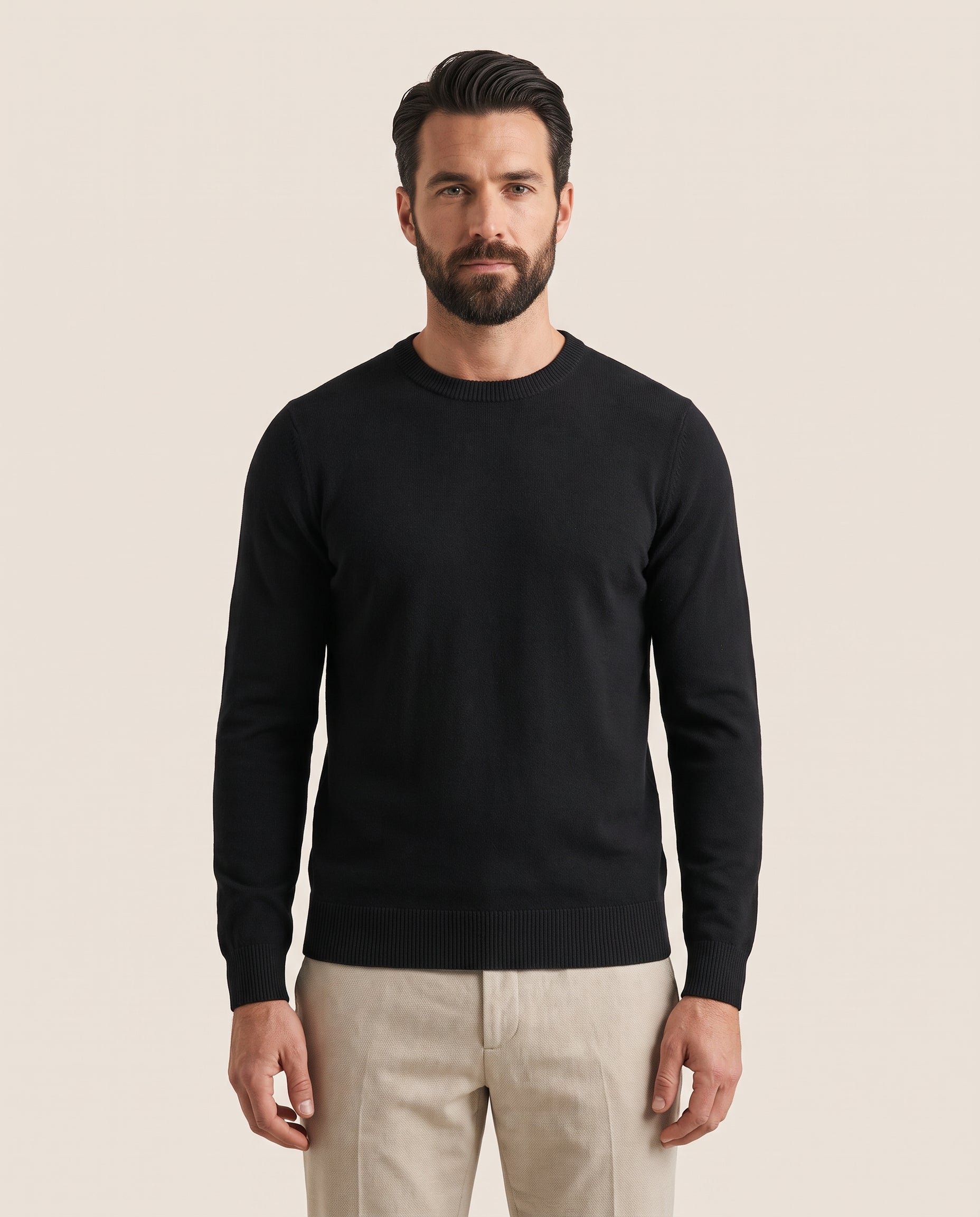 Cavani Connall Black - Gebreide trui voor heren – modelfoto