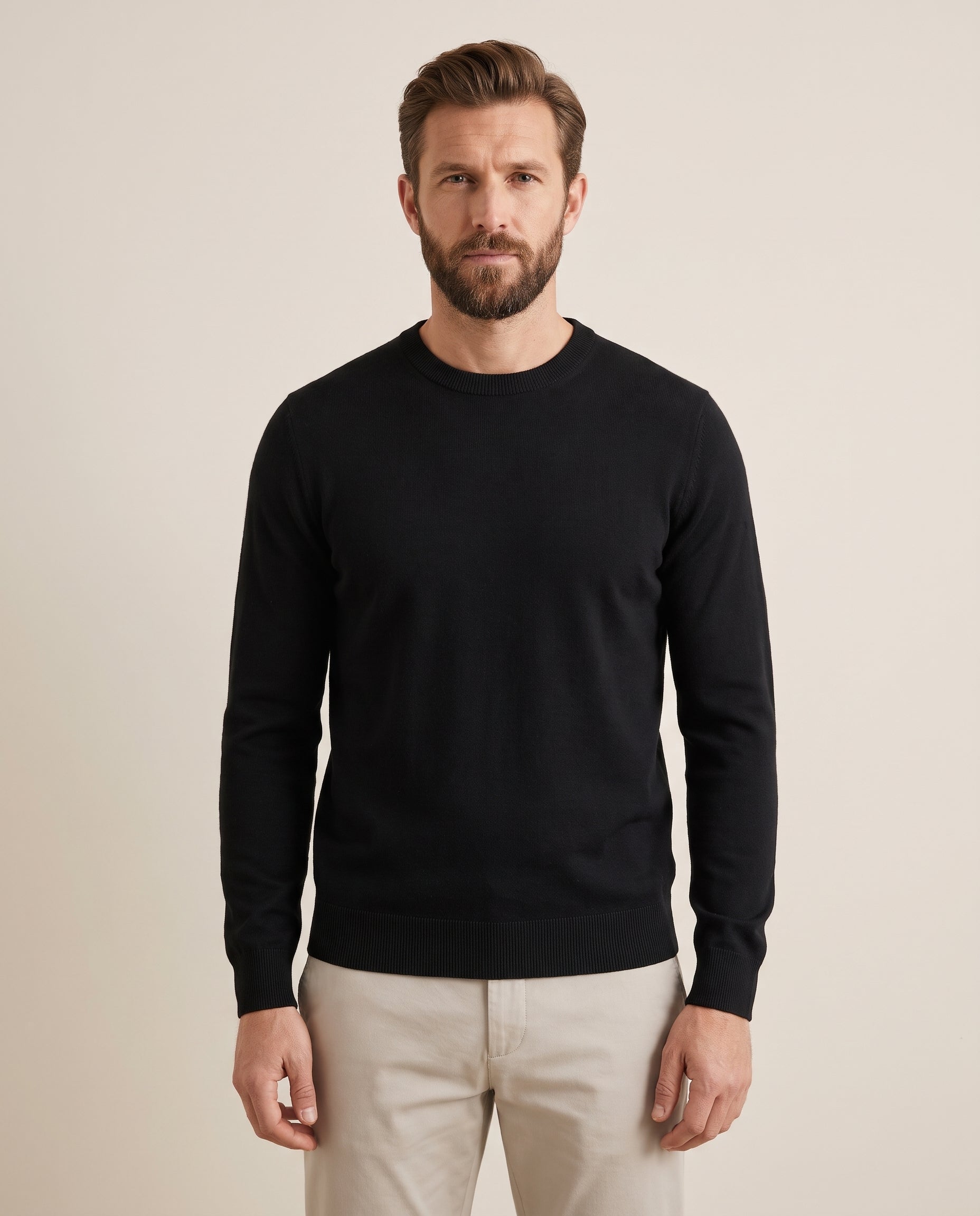 Cavani Connall Black - Gebreide trui voor heren – modelfoto