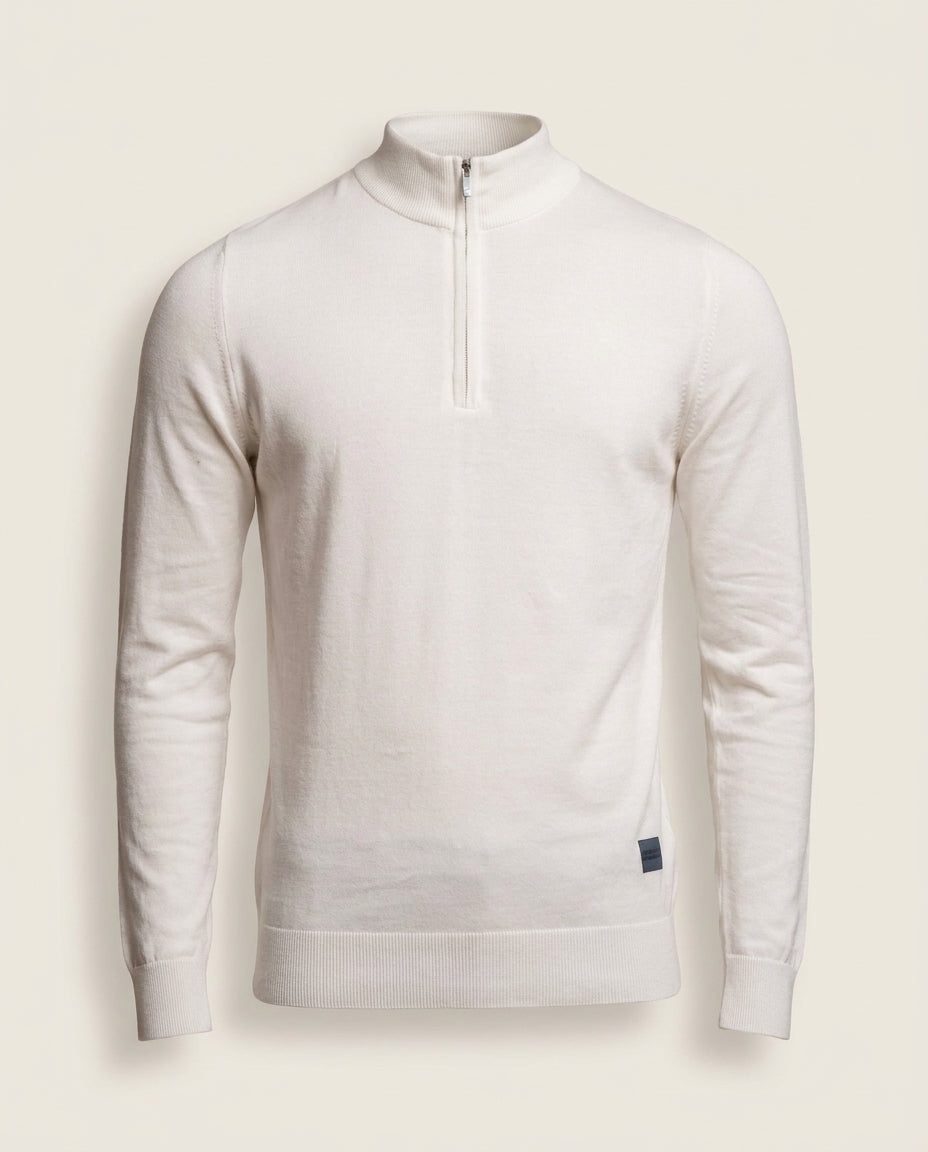 Cavani Avanti Ecru - Pullover Heren met Rits – productfoto
