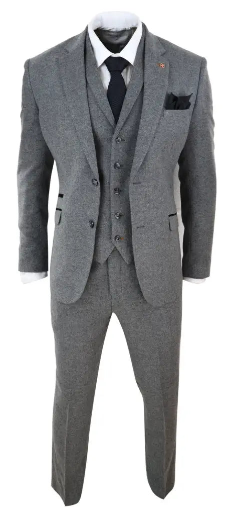 Cavani - Driedelig pak - Martez grey tweed - driedelig pak