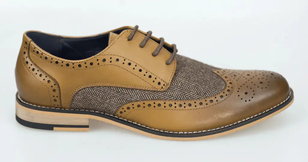 Donker bruine tweed schoenen / Cavani Horatio TAN - schoenen