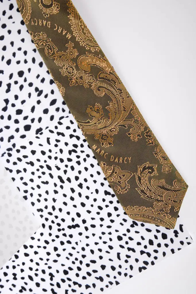 Kinder stropdas Tan Gold Paisley - kinder stropdas