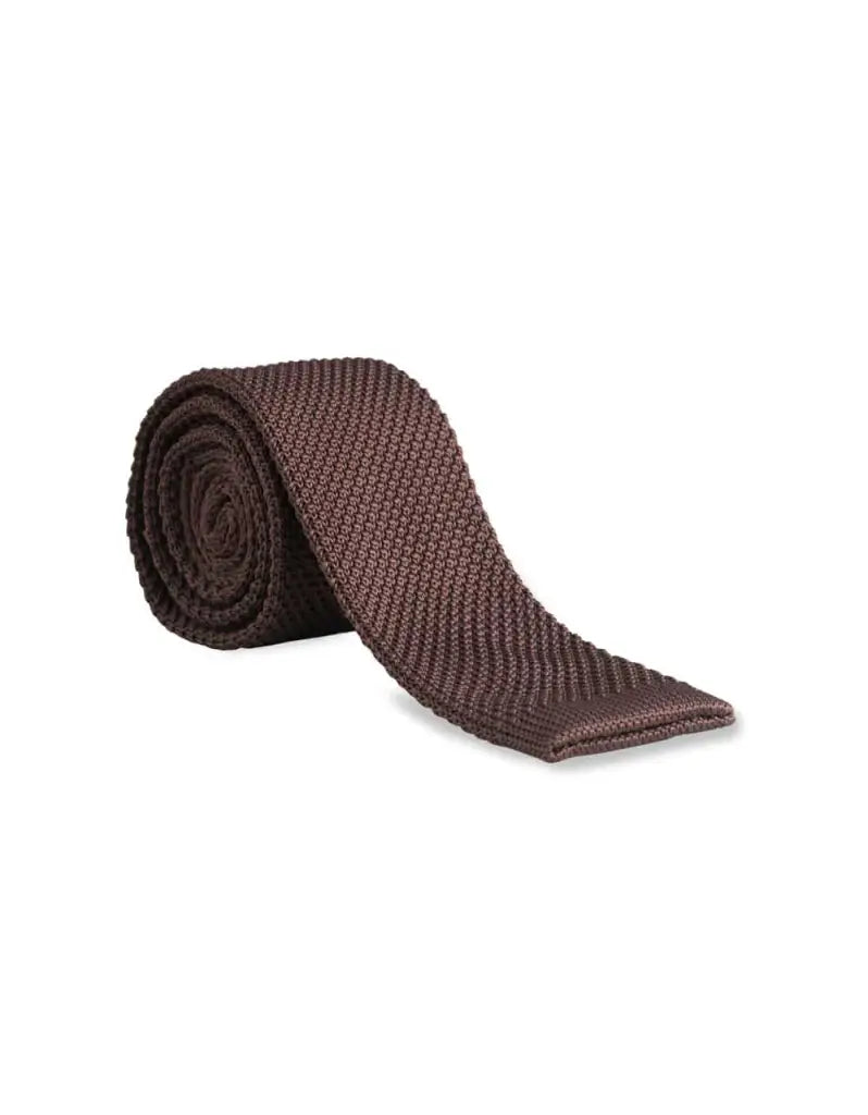 Stropdas bruin gebreid - Garrison Limited dark brown -