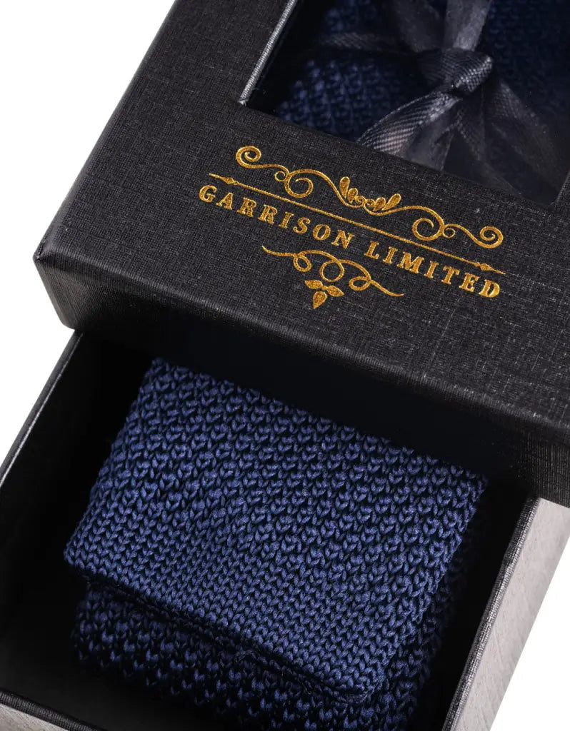 Stropdas navy gebreid - Garrison Limited navy blue -