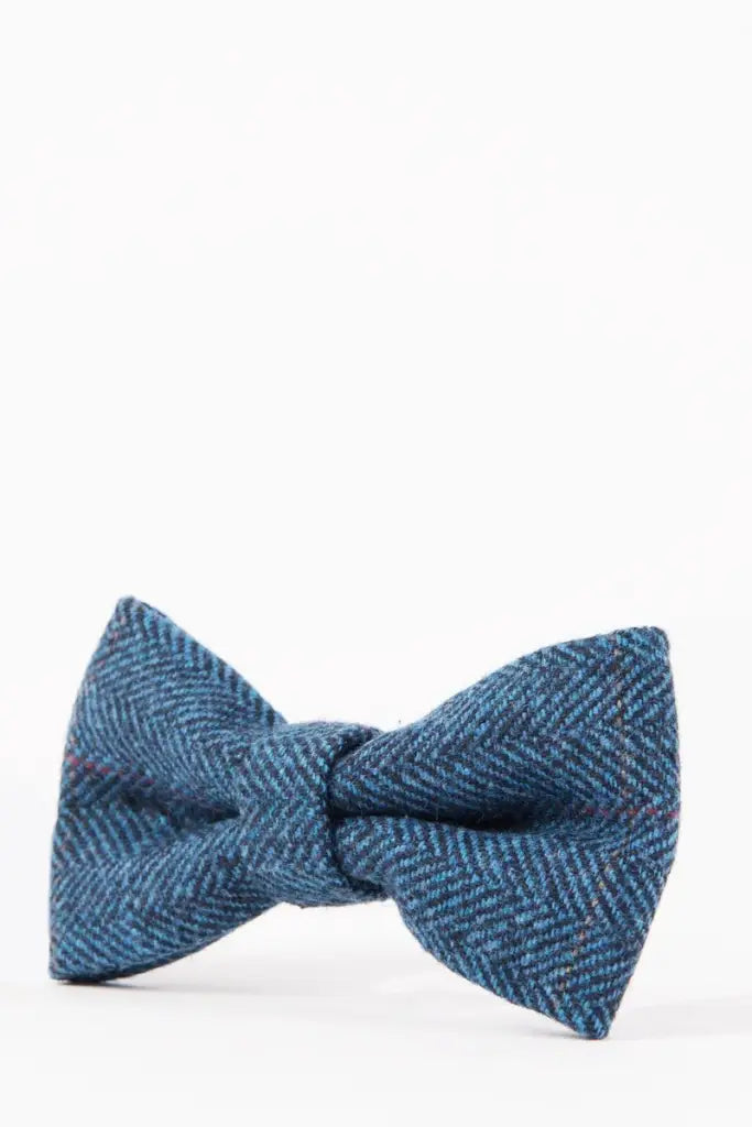 Vlinderstrik Marc Darcy tweed blue - vlinderstrik